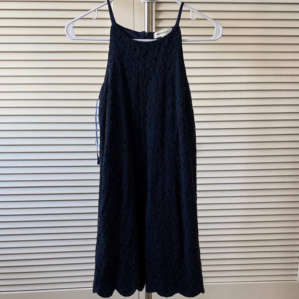 Anthropologie Midnight Blue Lace Jumpsuit